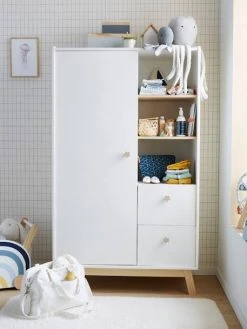 Armoire LIGNE GRANDE OURSE Blanc/bois - Vertbaudet -Vertbaudet Boutique armoire ligne grande ourse 2