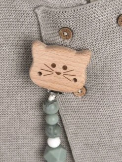 Attache-sucette LÄSSIG Little Chums Gris/chat - Lassig -Vertbaudet Boutique attache sucette lassig little chums 3