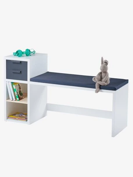 Banc De Lecture + Rangement LIGNE REGLISSE Blanc/gris Foncé - Vertbaudet 4 Banc De Lecture + Rangement LIGNE REGLISSE Blanc/gris Foncé - Vertbaudet – Image 2