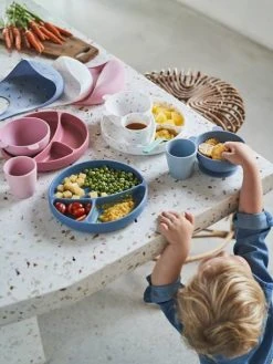 Bavoir Avec Récupérateur En Silicone Blanc Terrazzo - Vertbaudet -Vertbaudet Boutique bavoir avec recuperateur en silicone 3