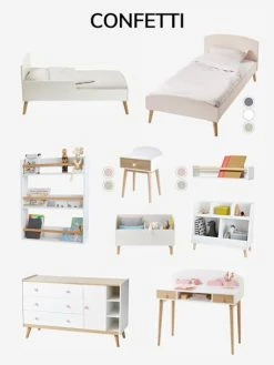 Berceau à Barreaux LIGNE CONFETTI Blanc/bois - Vertbaudet -Vertbaudet Boutique berceau a barreaux ligne confetti 3