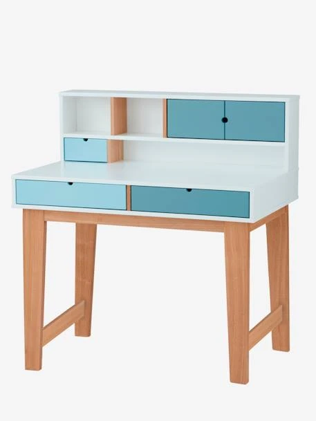 Bureau Enfant LIGNE OSLO Blanc/bleu/bois - Vertbaudet 4 Bureau Enfant LIGNE OSLO Blanc/bleu/bois - Vertbaudet – Image 2