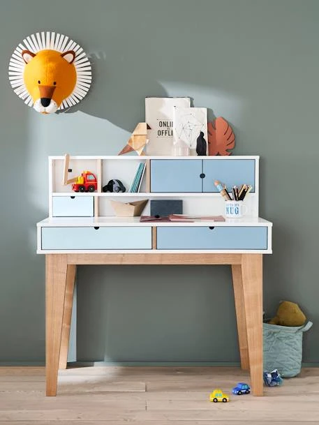 Bureau Enfant LIGNE OSLO Blanc/bleu/bois - Vertbaudet 7 Bureau Enfant LIGNE OSLO Blanc/bleu/bois - Vertbaudet – Image 5