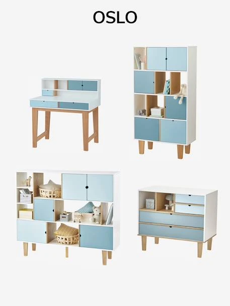 Bureau Enfant LIGNE OSLO Blanc/bleu/bois - Vertbaudet 8 Bureau Enfant LIGNE OSLO Blanc/bleu/bois - Vertbaudet – Image 6