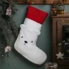 Chaussette De Noël Ours En Bouclette Personnalisable Blanc - Vertbaudet