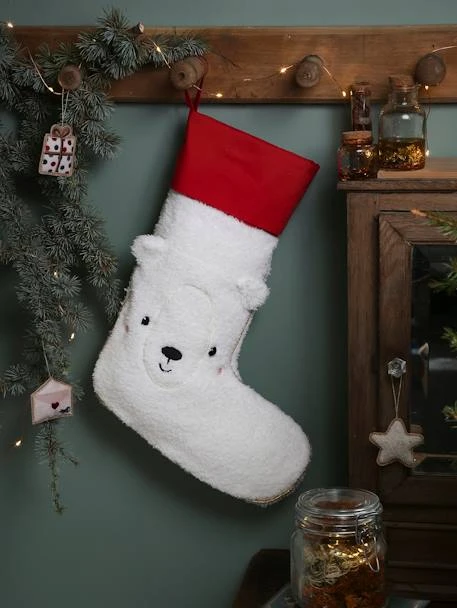 Chaussette De Noël Ours En Bouclette Personnalisable Blanc - Vertbaudet 3 Chaussette De Noël Ours En Bouclette Personnalisable Blanc - Vertbaudet