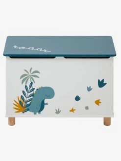 Coffre à Jouets Dinosaure Blanc Imprimé - Vertbaudet -Vertbaudet Boutique coffre a jouets dinosaure 2