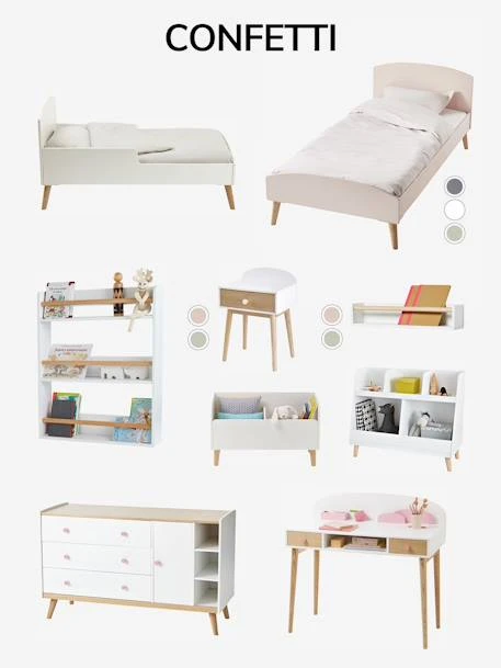 Coffre à Jouets LIGNE CONFETTI Blanc / Bois - Vertbaudet 7 Coffre à Jouets LIGNE CONFETTI Blanc / Bois - Vertbaudet – Image 5