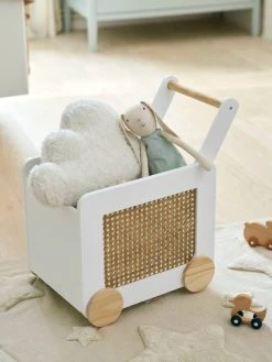 Coffre à Roulettes En Cannage Ecru - Vertbaudet -Vertbaudet Boutique coffre a roulettes en cannage 2