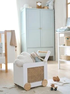 Coffre à Roulettes En Cannage Ecru - Vertbaudet -Vertbaudet Boutique coffre a roulettes en cannage 3