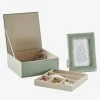 Coffret Cadeau Cadre + Boite à Compartiments En Velours Vert - Vertbaudet -Vertbaudet Boutique coffret cadeau cadre boite a compartiments en velours