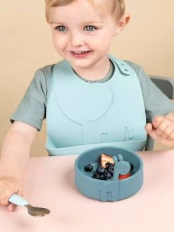 Coffret Premier Repas 3 Pièces DONE BY DEER Peekaboo Deer Friends En Silicone Bleu - Done By Deer