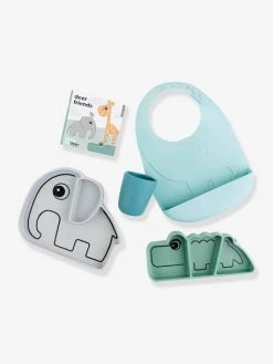 Coffret Repas 4 Pièces DONE BY DEER Goodie Box Stick&Stay En Silicone Bleu/gris/vert - Done By Deer -Vertbaudet Boutique coffret repas 4 pieces done by deer goodie box stickstay en silicone 1