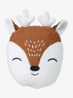 Coussin Cerf Sherpa Et Velours Côtelé Beige / Marron - Vertbaudet -Vertbaudet Boutique coussin cerf sherpa et velours cotele 3