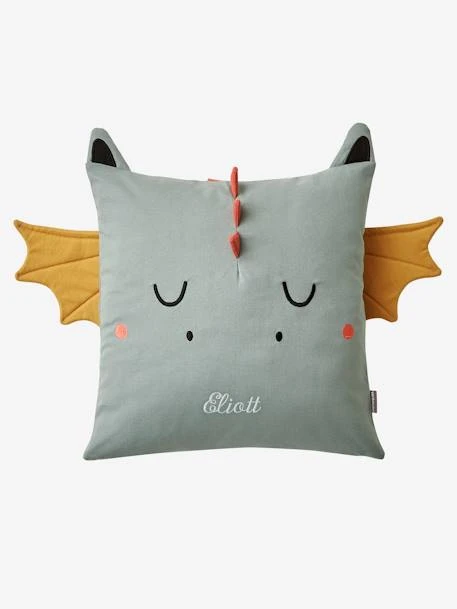 Coussin Dragon Gris Vert - Vertbaudet 3 Coussin Dragon Gris Vert - Vertbaudet