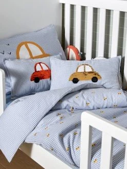 Coussin En Seersucker à Sequins Réversibles EN VOITURE SIMON Bleu - Vertbaudet -Vertbaudet Boutique coussin en seersucker a sequins reversibles en voiture simon 3