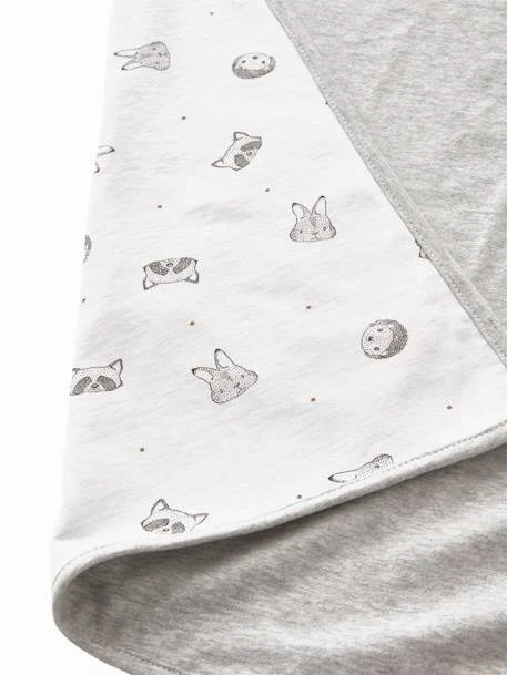 Couverture Bébé En Maille Jersey Coton Bio* MINI COMPAGNIE écru / Gris Chiné - Vertbaudet 5 Couverture Bébé En Maille Jersey Coton Bio* MINI COMPAGNIE écru / Gris Chiné - Vertbaudet – Image 3