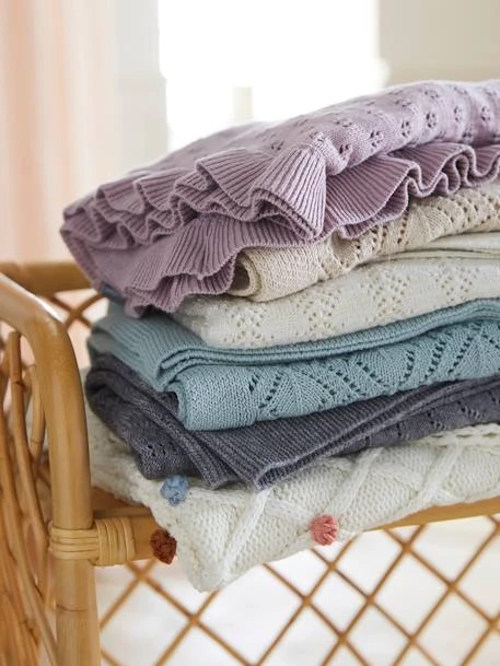 Couverture Tricot HAPPY BOHÈME écru - Vertbaudet 5 Couverture Tricot HAPPY BOHÈME écru - Vertbaudet – Image 3