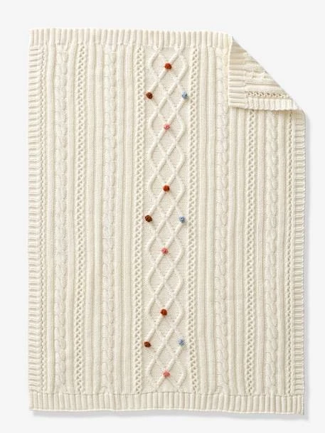 Couverture Tricot HAPPY BOHÈME écru - Vertbaudet 7 Couverture Tricot HAPPY BOHÈME écru - Vertbaudet – Image 5