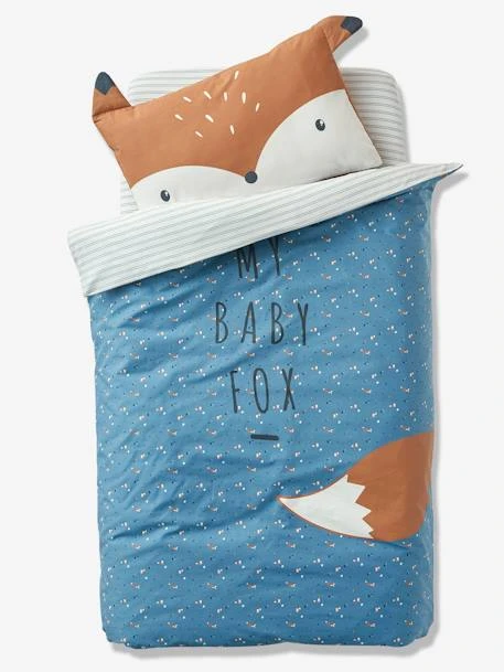 Drap-housse Bébé BABY FOX écru Rayures Bleu - Vertbaudet 4 Drap-housse Bébé BABY FOX écru Rayures Bleu - Vertbaudet – Image 2
