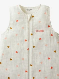 Gigoteuse Spécial été En Gaze De Coton PETITS COEURS Personnalisable écru / Coeur - Vertbaudet -Vertbaudet Boutique gigoteuse special ete en gaze de coton petits coeurs personnalisable 4