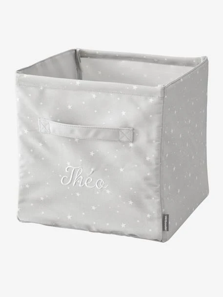 Grand Bac De Rangement En Tissu Personnalisable Gris - Vertbaudet 3 Grand Bac De Rangement En Tissu Personnalisable Gris - Vertbaudet – Image 2