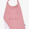 Grand Bavoir Brodé Animaux Rose Poudré/chat - Vertbaudet -Vertbaudet Boutique grand bavoir brode animaux