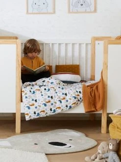 Housse De Couette Bébé MINI ZOO Blanc / Multicolore - Vertbaudet -Vertbaudet Boutique housse de couette bebe mini zoo 2