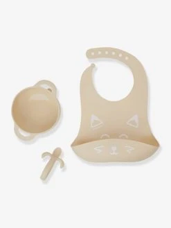 Kit Repas Silicone BABYMOOV First’Isy Beige (renard) - Babymoov -Vertbaudet Boutique kit repas silicone babymoov firstisy 1