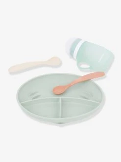 Kit Repas Silicone BABYMOOV Grow’Isy Vert/terracotta - Babymoov -Vertbaudet Boutique kit repas silicone babymoov growisy 2
