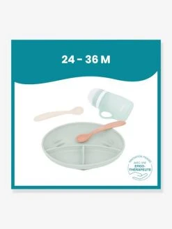 Kit Repas Silicone BABYMOOV Grow’Isy Vert/terracotta - Babymoov -Vertbaudet Boutique kit repas silicone babymoov growisy 3