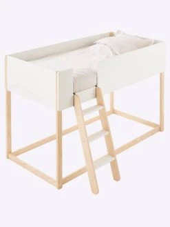 Lit Enfant Mi-hauteur Réversible ZIG-ZAG Blanc - Vertbaudet -Vertbaudet Boutique lit enfant mi hauteur reversible zig zag 3