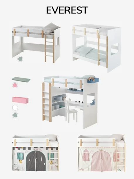 Lit Mezzanine Avec Bureau Et Rangement LIGNE EVEREST Kaki - Vertbaudet 7 Lit Mezzanine Avec Bureau Et Rangement LIGNE EVEREST Kaki - Vertbaudet – Image 5