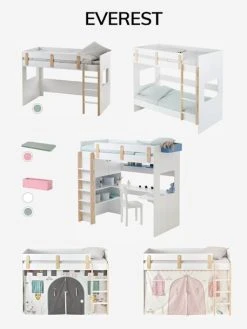 Lit Mezzanine Mi-hauteur Enfant LIGNE EVEREST Blanc/bois - Vertbaudet 11 Lit Mezzanine Mi-hauteur Enfant LIGNE EVEREST Blanc/bois - Vertbaudet -Vertbaudet Boutique lit mezzanine mi hauteur enfant ligne everest 3