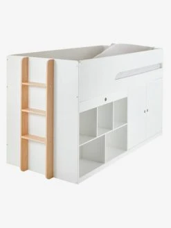 Lit Mi Hauteur Avec Bureau Coulissable Combiné CAMELEO Blanc Mate - Vertbaudet -Vertbaudet Boutique lit mi hauteur avec bureau coulissable combine cameleo 4