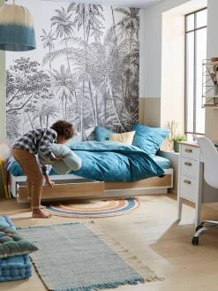 Lit Plateforme Enfant Avec Tiroirs LIGNE SCHOOL Blanc / Bois - Vertbaudet -Vertbaudet Boutique lit plateforme enfant avec tiroirs ligne school 3