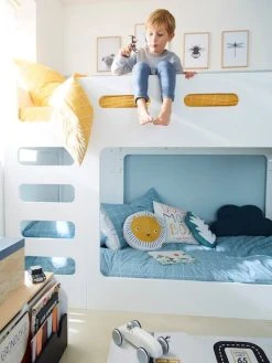 Lits Superposés Bas LIGNE FUJI Blanc - Vertbaudet -Vertbaudet Boutique lits superposes bas ligne fuji 2