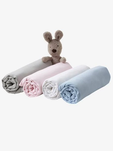 Lot De 2 Draps-housses Bébé En Jersey Uni Blanc Blanc - Vertbaudet 5 Lot De 2 Draps-housses Bébé En Jersey Uni Blanc Blanc - Vertbaudet – Image 3