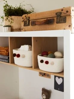 Lot De 2 Paniers En Corde à Pompons Beige - Vertbaudet -Vertbaudet Boutique lot de 2 paniers en corde a pompons 3