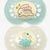 Lot De 2 Sucettes En Silicone MAM Nuit 18+ Vert + Bleu - Mam