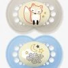 Lot De 2 Sucettes En Silicone MAM Nuit 6+ Beige + Bleu - Mam