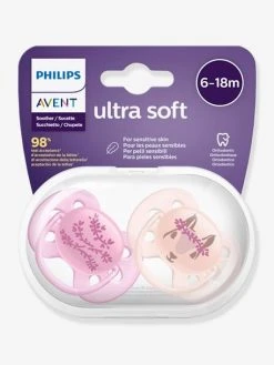Lot De 2 Sucettes Ultra Douces 2e âge Philips AVENT Ecureuil/fleurs - Philips Avent -Vertbaudet Boutique lot de 2 sucettes ultra douces 2e age philips avent 5