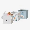 Lot De 3 Bacs De Rangement En Tissu MINI ZOO Bleu Grisé - Vertbaudet -Vertbaudet Boutique lot de 3 bacs de rangement en tissu mini zoo