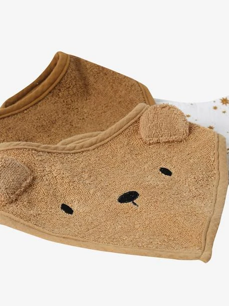 Lot De 3 Bavoirs Bandanas En éponge Et Gaze De Coton Caramel - Vertbaudet 7 Lot De 3 Bavoirs Bandanas En éponge Et Gaze De Coton Caramel - Vertbaudet – Image 5