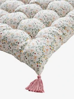 Matelas De Sol Avec Pompons FLEURETTES écru / Multicolore - Vertbaudet -Vertbaudet Boutique matelas de sol avec pompons fleurettes 2