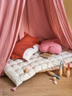 Matelas De Sol Avec Pompons FLEURETTES écru / Multicolore - Vertbaudet -Vertbaudet Boutique matelas de sol avec pompons fleurettes 5