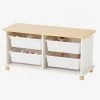 Meuble De Rangement + 4 Bacs LIGNE PTILOU Blanc/bois - Vertbaudet -Vertbaudet Boutique meuble de rangement 4 bacs ligne ptilou