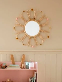 Miroir En Rotin à Pompons Sunshine Naturel - Vertbaudet -Vertbaudet Boutique miroir en rotin a pompons sunshine 4