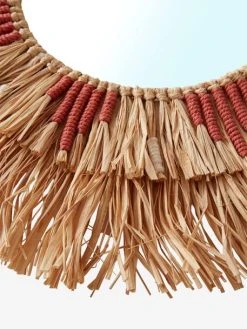 Miroir Rond Raphia Beige / Rose - Vertbaudet -Vertbaudet Boutique miroir rond raphia 1