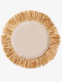 Miroir Rond Raphia Beige / Rose - Vertbaudet -Vertbaudet Boutique miroir rond raphia 4